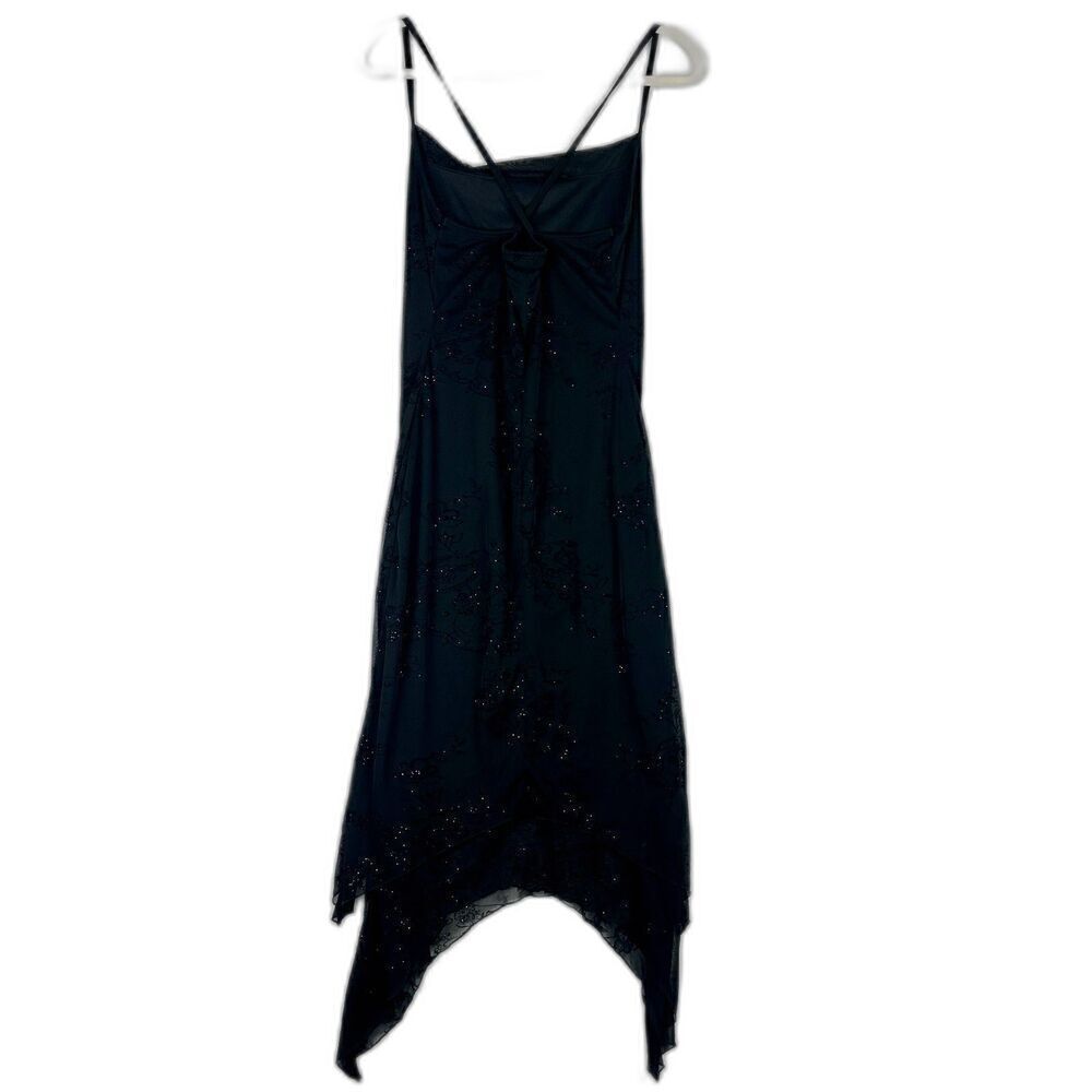 Jonathan Martin Vintage Whimsigoth Fairy Midi Dress Size Medium Black Stretch - Picture 2 of 10